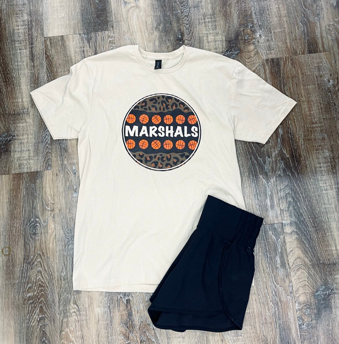 Cream Marshals Basketball Leopard